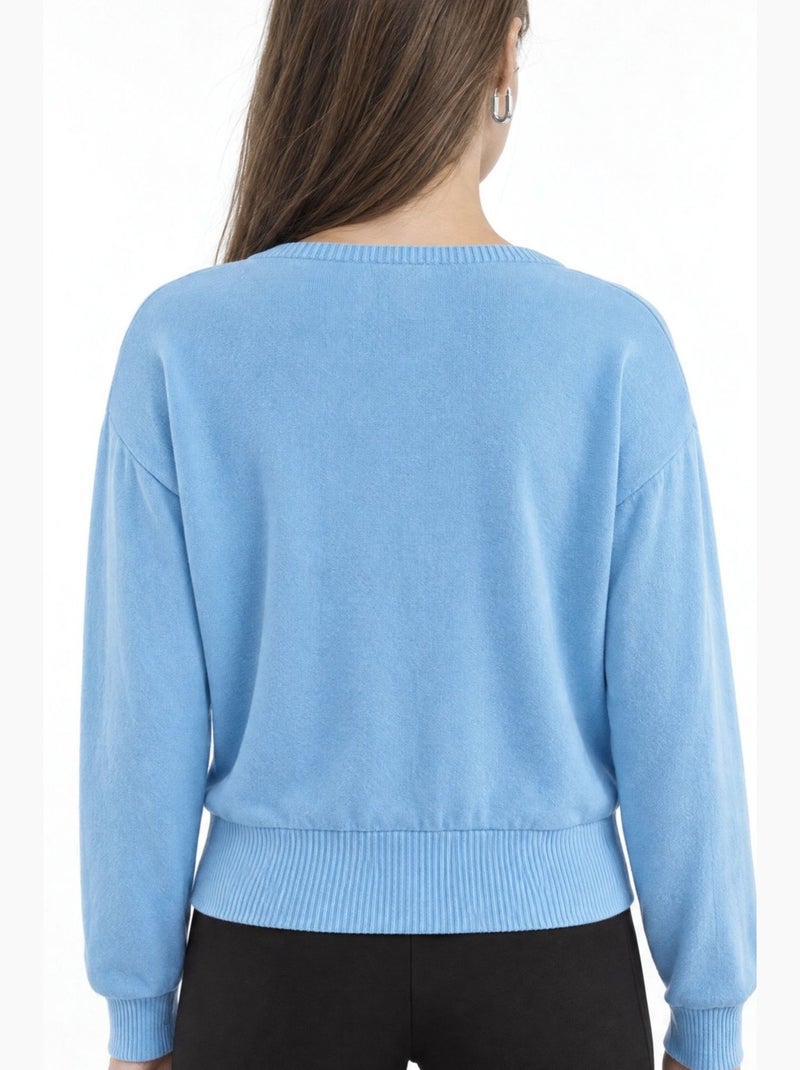 Suéter de malha feminino busem Azul - Kiabi