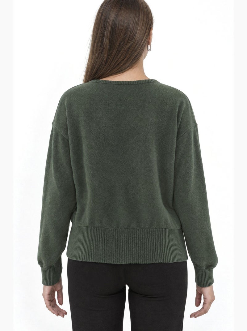 Suéter de malha feminino busem Verde escuro - Kiabi
