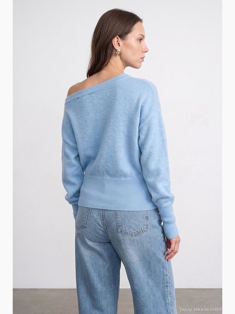 Suéter de malha feminino dilvin Azul-céu - Kiabi