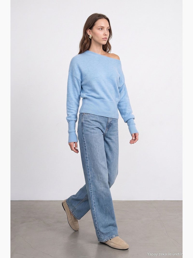 Suéter de malha feminino dilvin Azul-céu - Kiabi