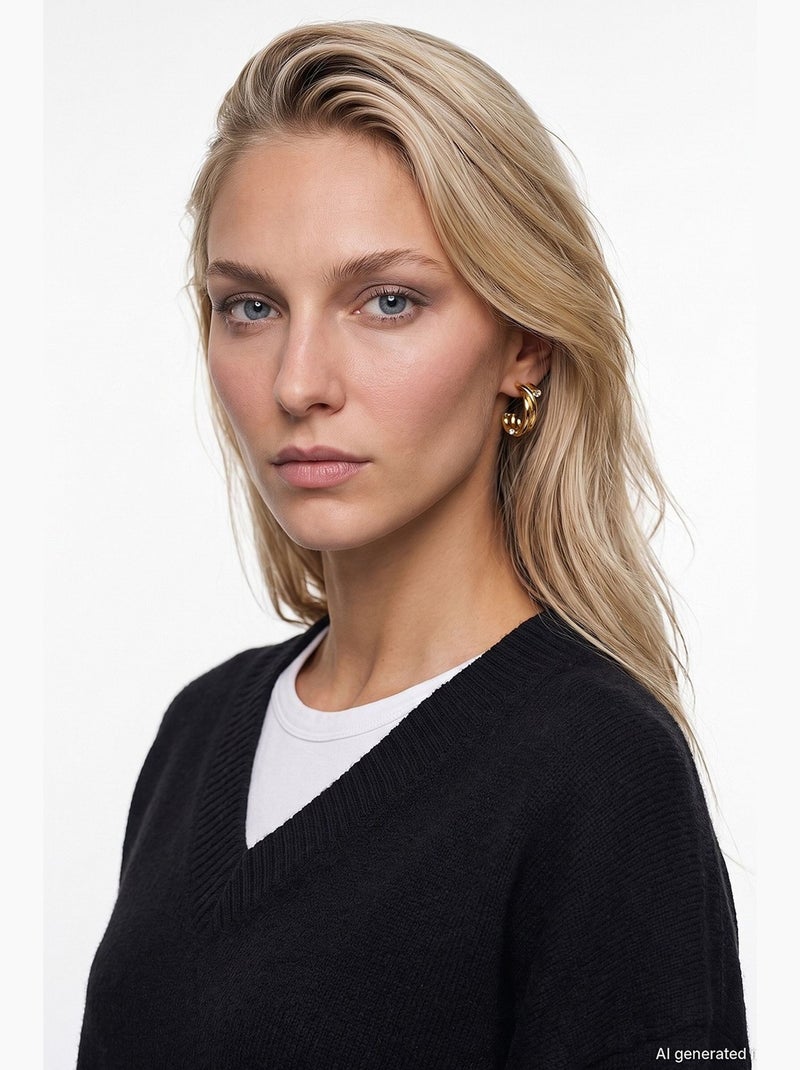Suéter de malha feminino dilvin Preto - Kiabi