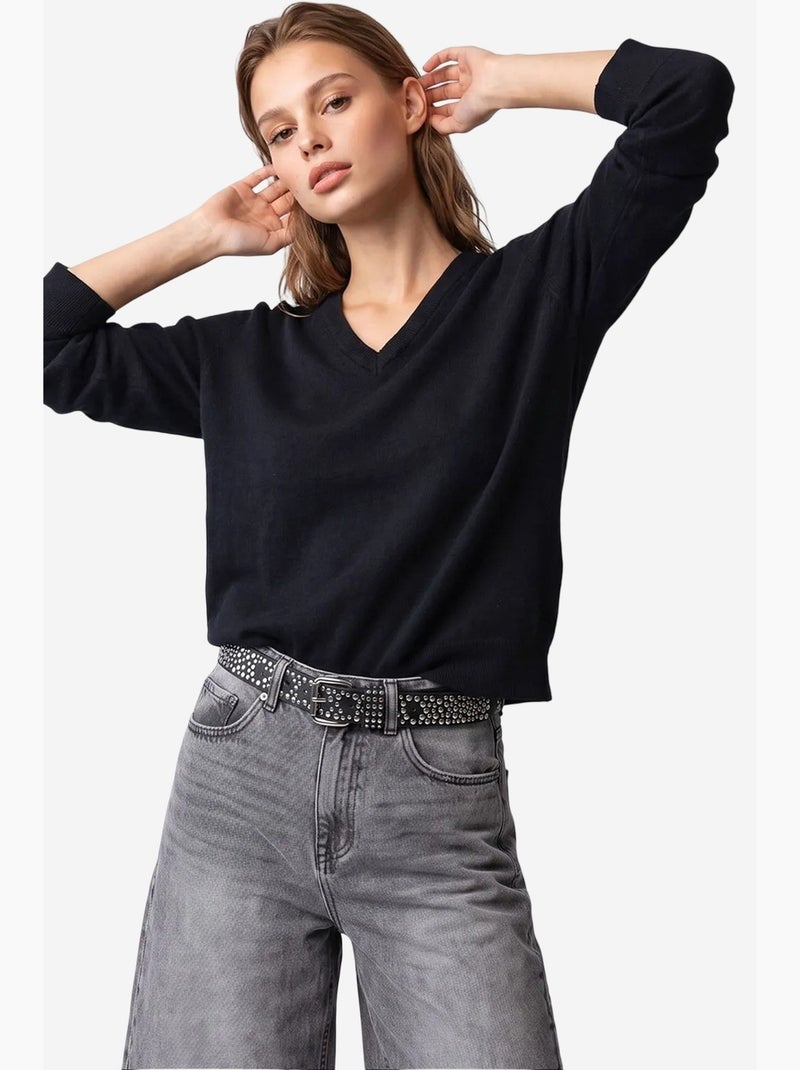 Suéter de malha feminino mixray Preto - Kiabi