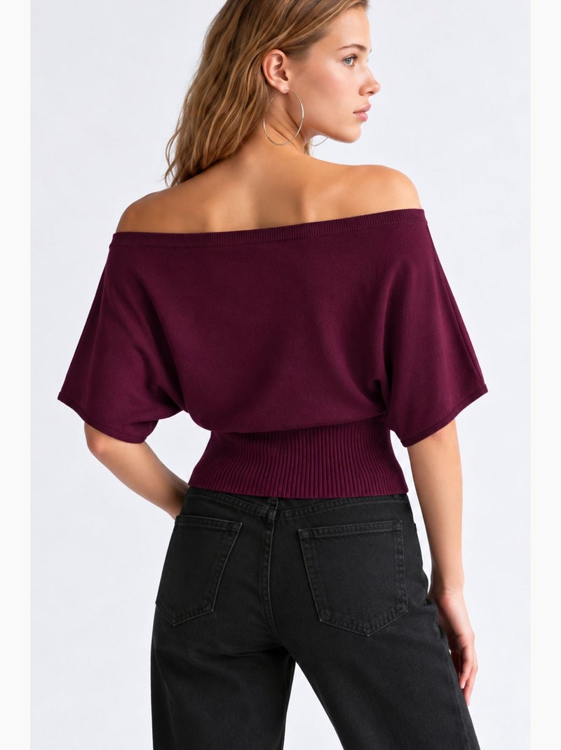 Suéter de malha feminino mixray Vermelho bordô - Kiabi