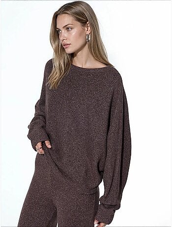 Suéter feminino em mistura de algodão busem