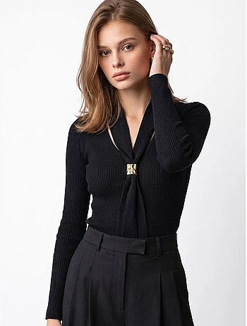 Suéter feminino em mistura de viscose mixray
