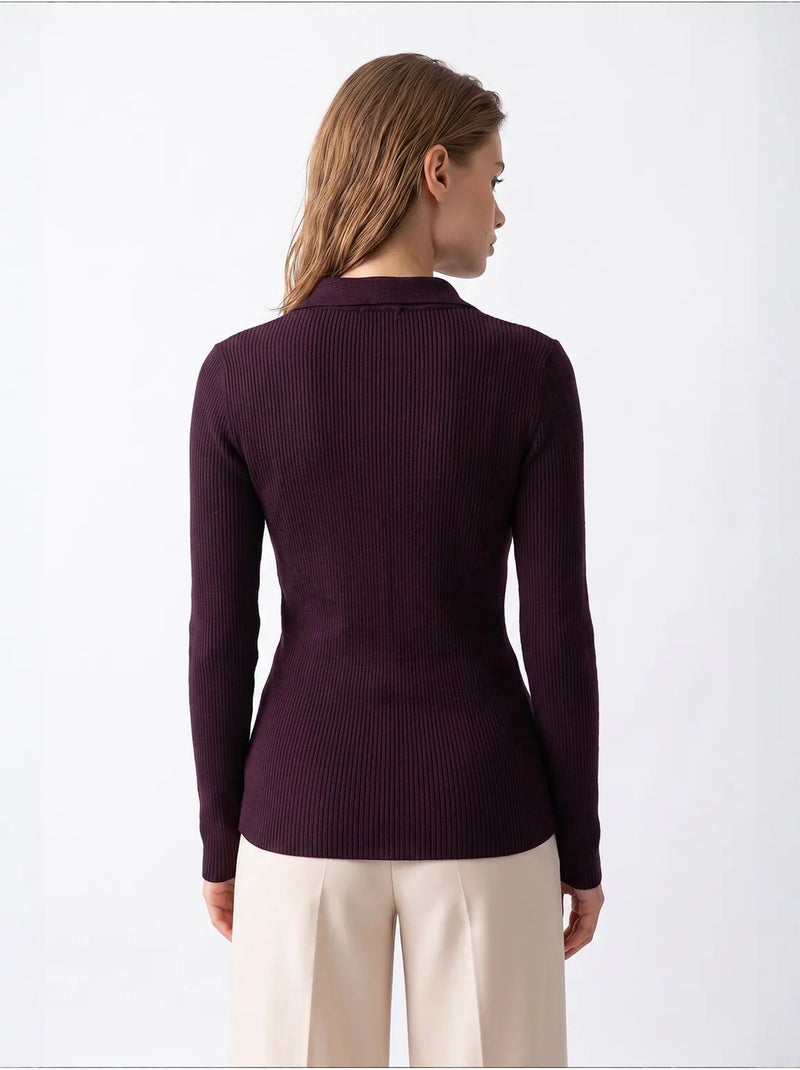 Suéter feminino em mistura de viscose mixray Roxo - Kiabi