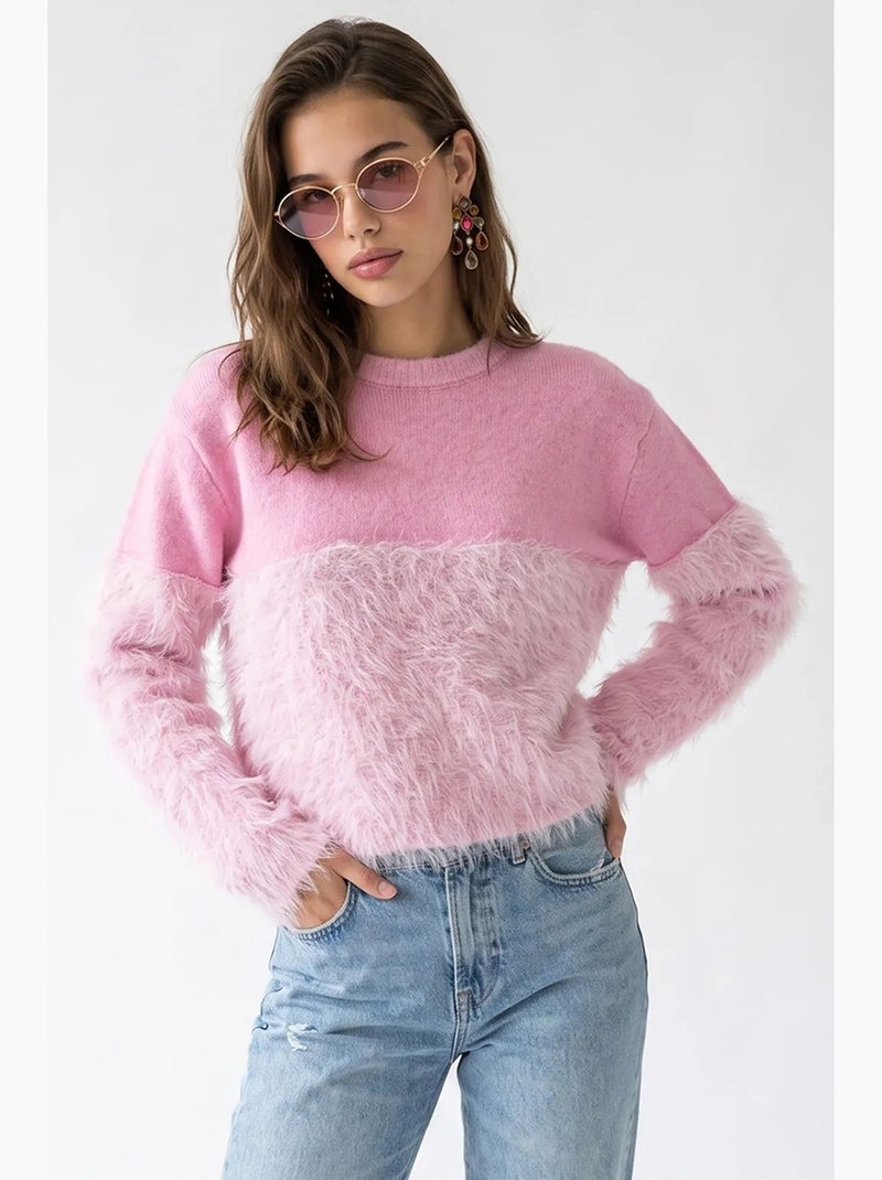 Suéter feminino mixray Rosa - Kiabi