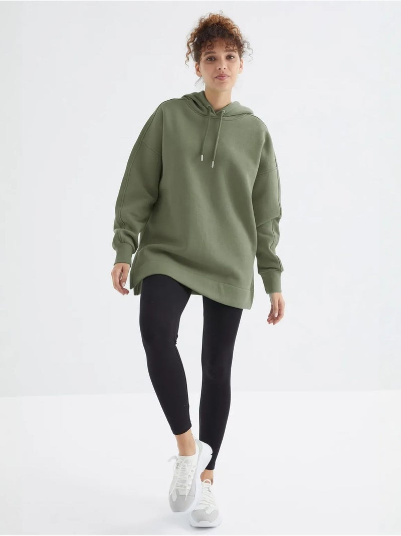 Suéter oversized com bolso tommy Cáqui - Kiabi