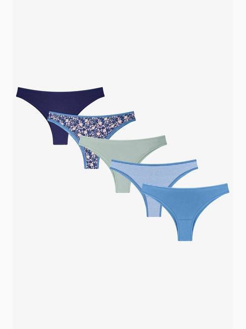 Sugarplum floral pack de 5 slips brasileiros penti - Kiabi