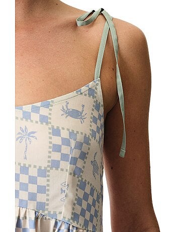 Sun kissed camisa de dormir aos quadradinhos penti