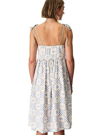 Sun kissed camisa de dormir aos quadradinhos penti