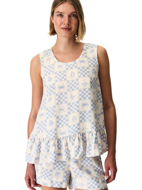 Sun kissed top de pijama de alças aos quadrados penti - Kiabi