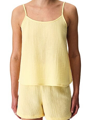 Sunny day conjunto de pijama de musselina de algodão com short penti