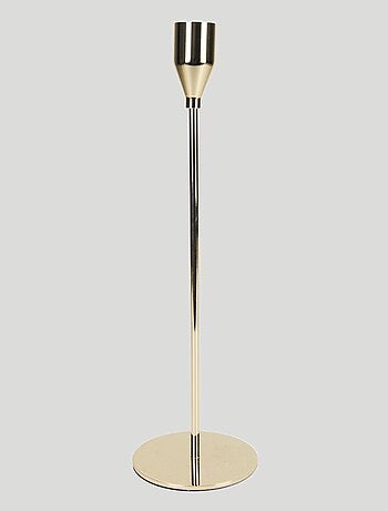 Suporte de vela metálico dourado