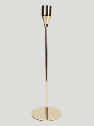 Suporte de vela metálico dourado