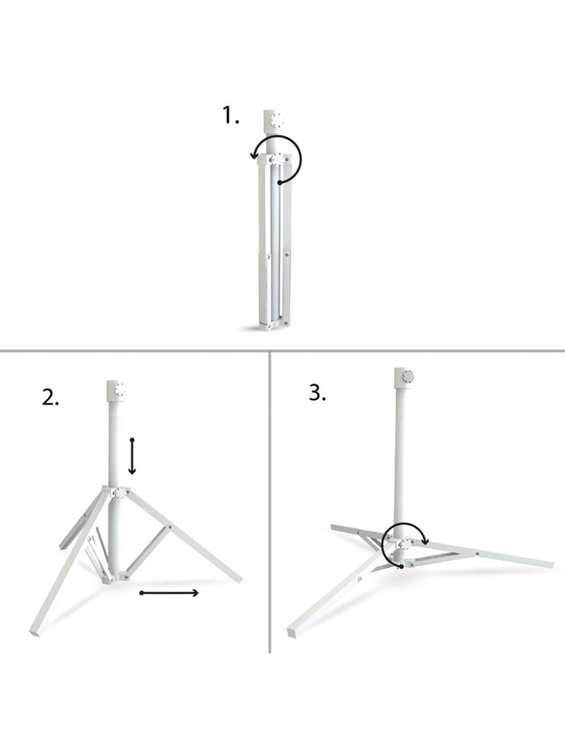 Suporte dobrável com 3 pernas para guarda-sol - 78x78x60 cm Branco - Kiabi