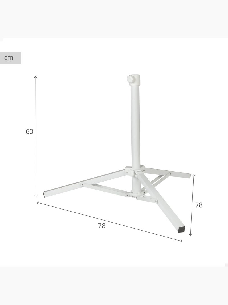 Suporte dobrável com 3 pernas para guarda-sol - 78x78x60 cm Branco - Kiabi