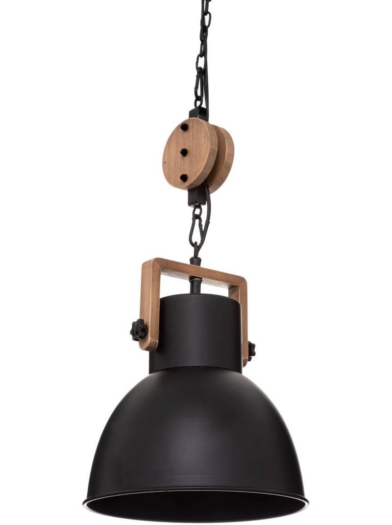 Suspensão com roldana de metal e madeira Preto - Kiabi