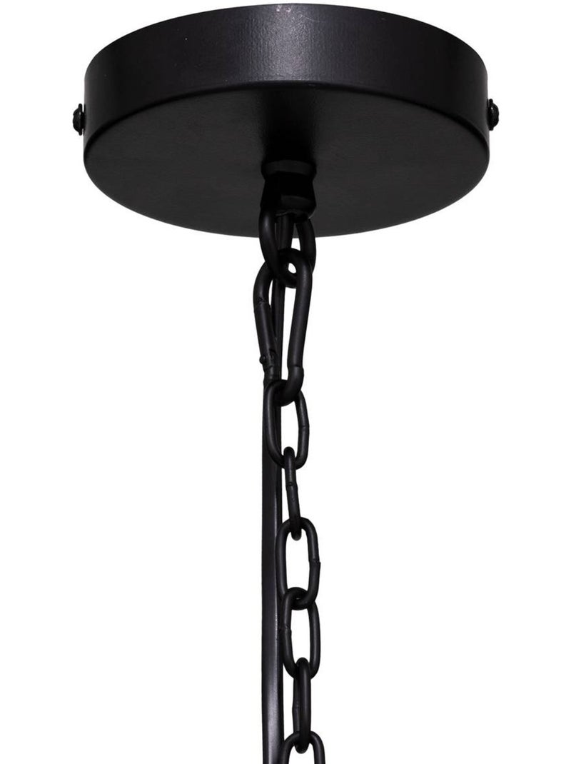 Suspensão com roldana de metal e madeira Preto - Kiabi