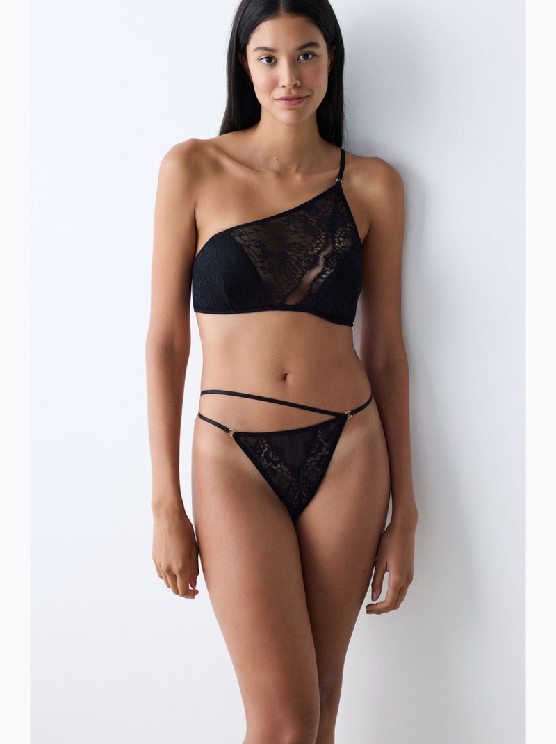 Sutiã acolchoado de um ombro penti Preto - Kiabi