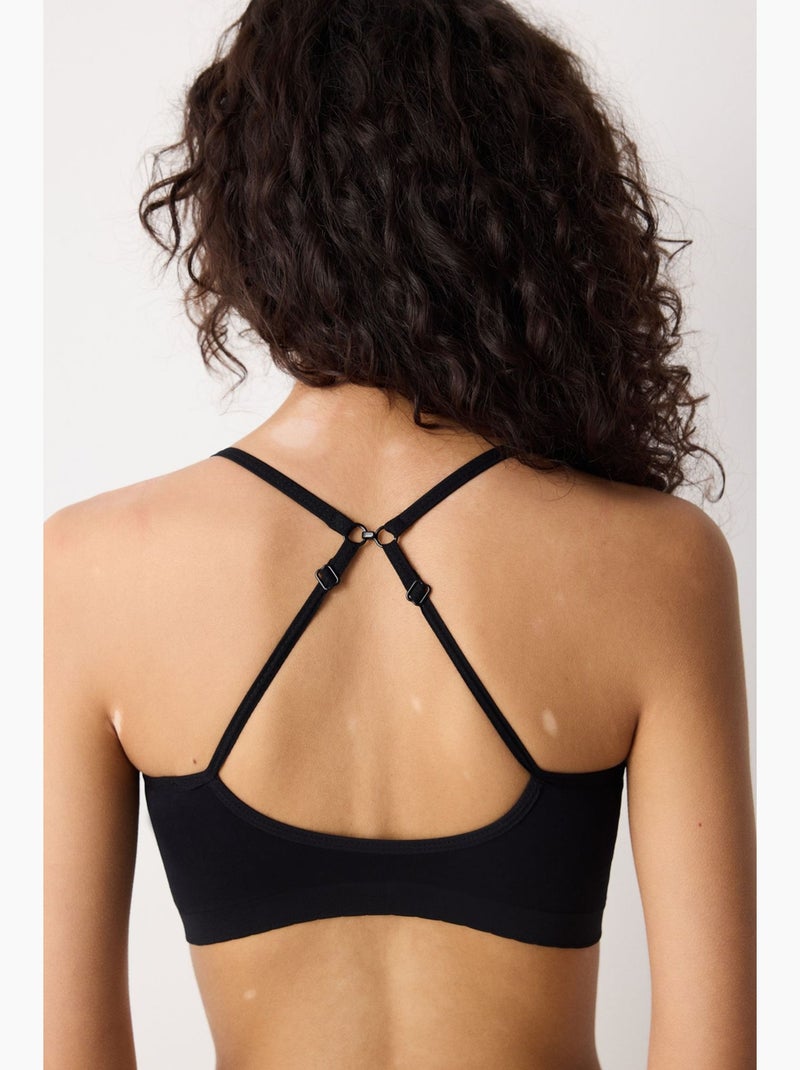 Sutiã básico almofadado sem costuras sem aro penti Preto - Kiabi