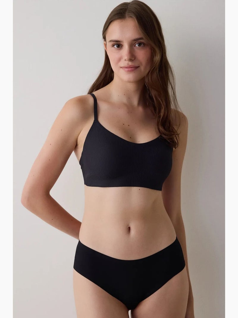 Sutiã bralette fit sem aro e sem costuras penti Preto - Kiabi