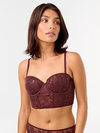 Sutiã bustier de lantejoulas