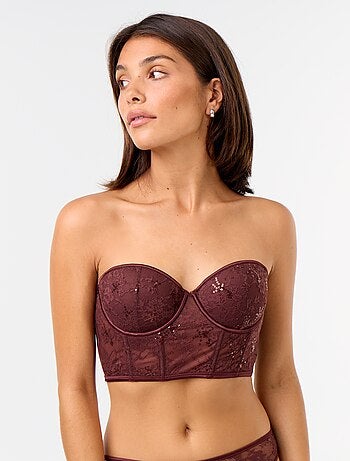 Sutiã bustier de lantejoulas