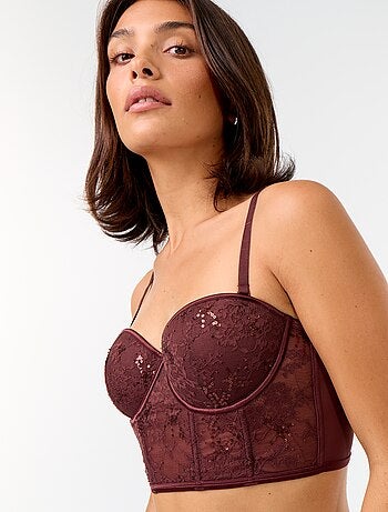 Sutiã bustier de lantejoulas
