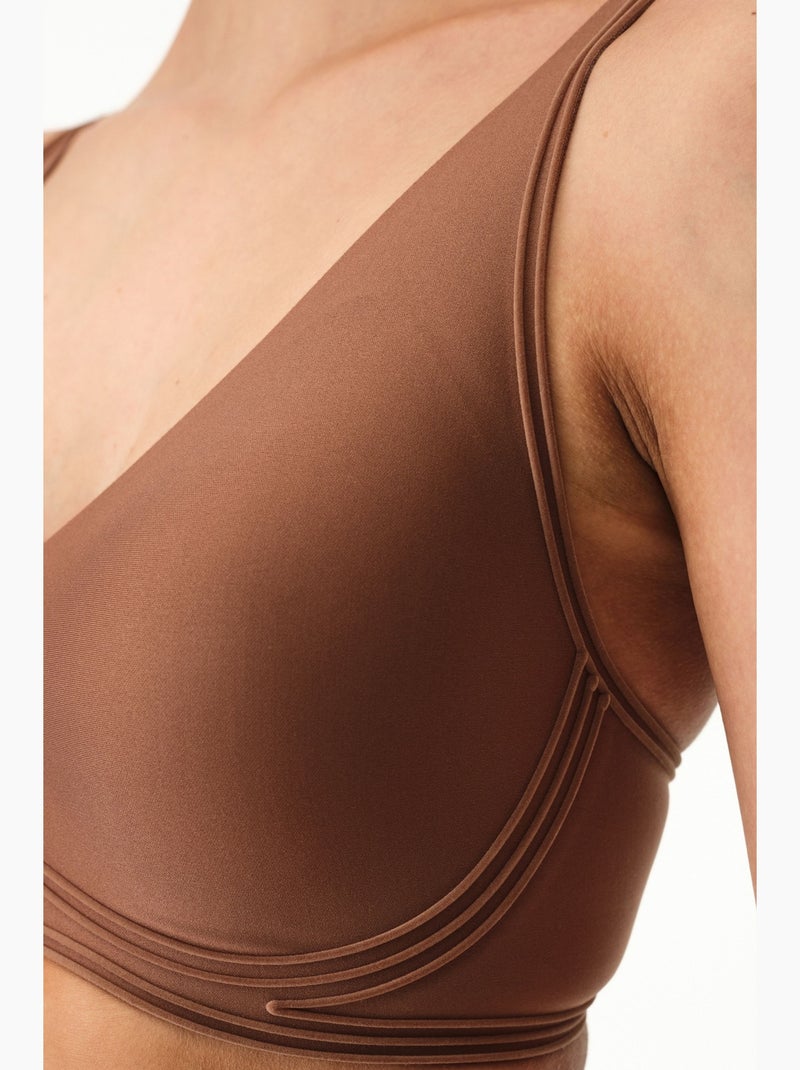 Sutiã contorno invisível com bojos removíveis penti Castanho-chocolate - Kiabi