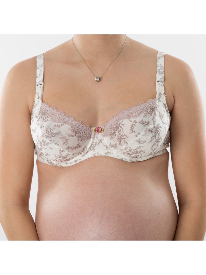 Sutiã de amamentação com aros flexíveis béatrice 'bogema' Branco Malva - Kiabi