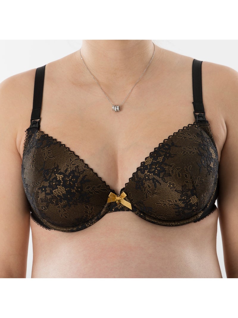 Sutiã de amamentação com aros flexíveis nicole 'bogema' Preto Bege - Kiabi