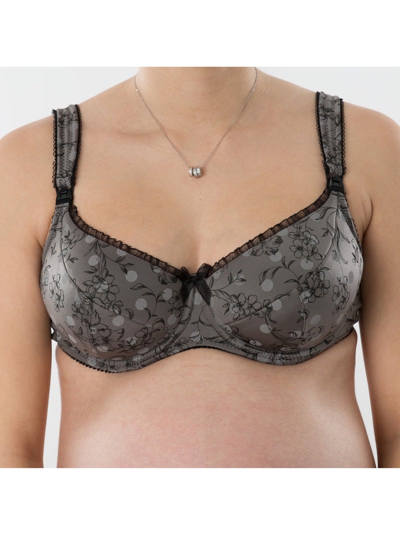 Sutiã de amamentação com aros flexíveis ophélie 'bogema' Cinza-prateado branco - Kiabi