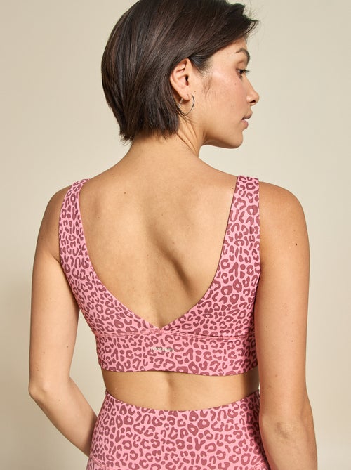 Sutiã de desporto com estampado de leopardo e suporte leve - (ekstract) - Kiabi