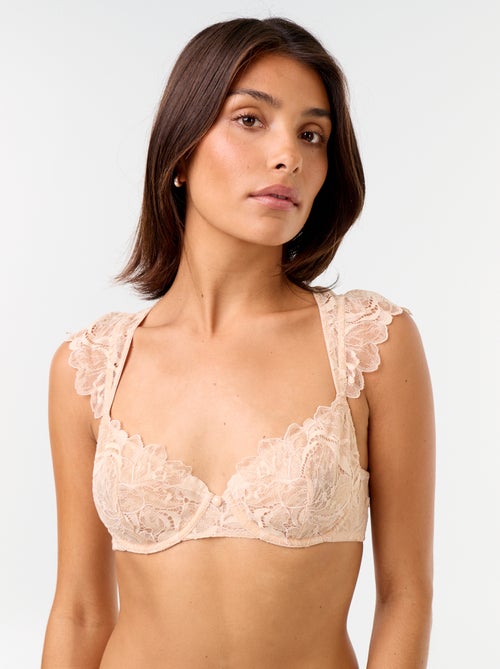 Sutiã de renda com alças com folhos - Kiabi Sutiã de renda com alças com folhos - Kiabi