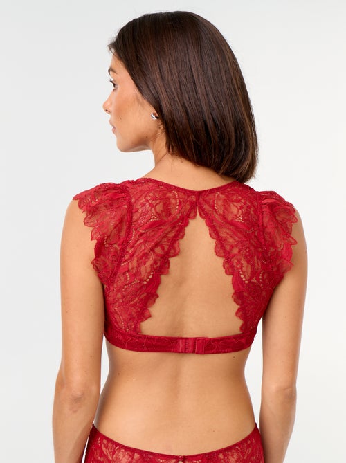 Sutiã de renda com alças com folhos - Kiabi Sutiã de renda com alças com folhos - Kiabi