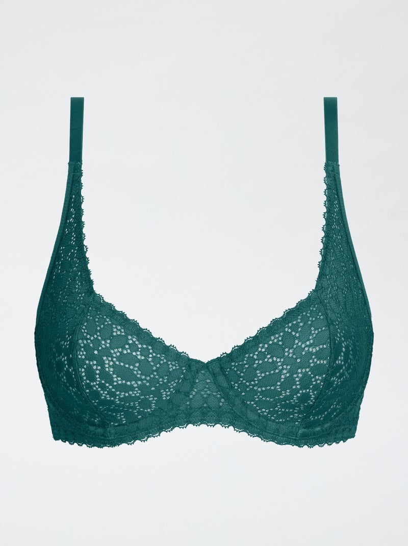 Sutiã de renda com aros Verde - Kiabi