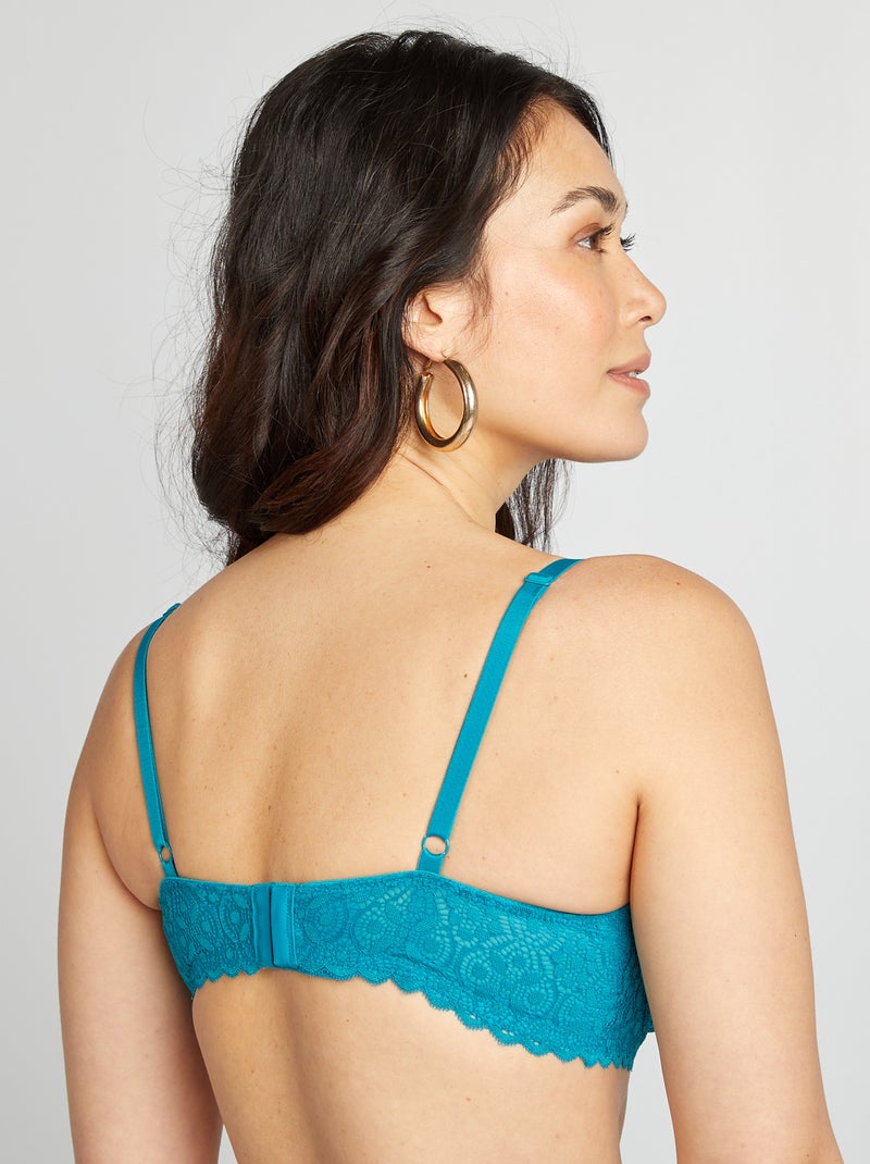 Sutiã em renda com copa D/E/F AZUL - Kiabi