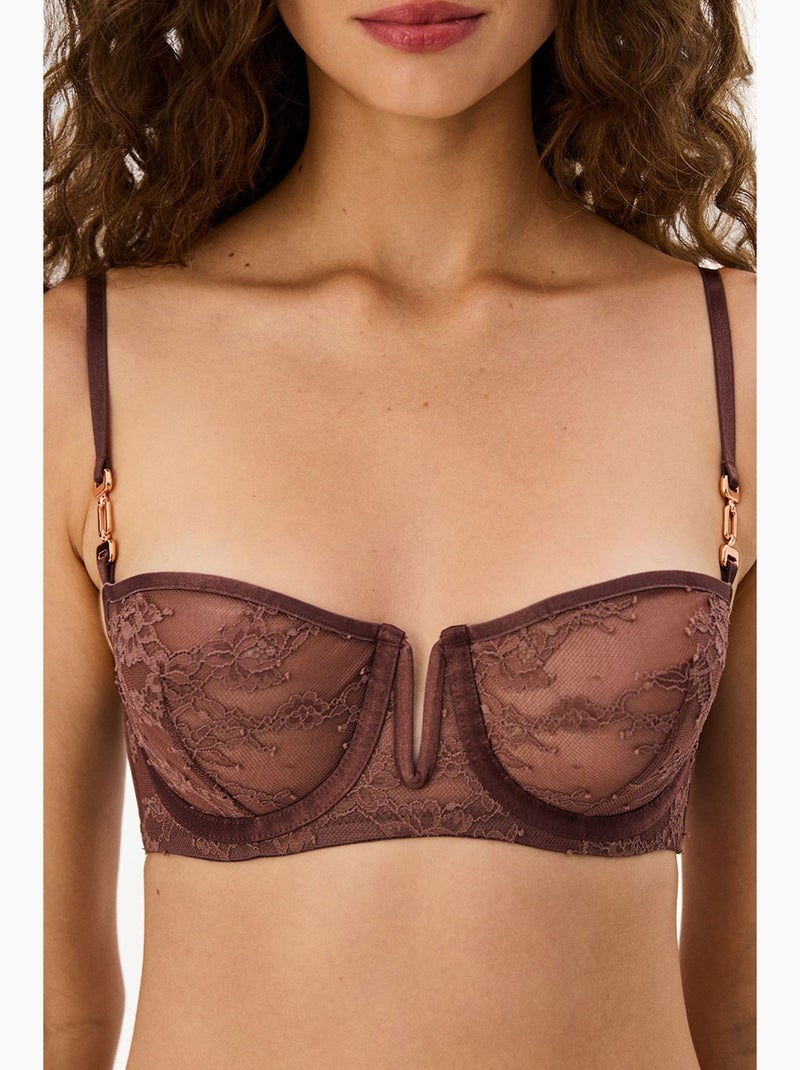 Sutiã feminino com aro penti Vermelho bordô - Kiabi