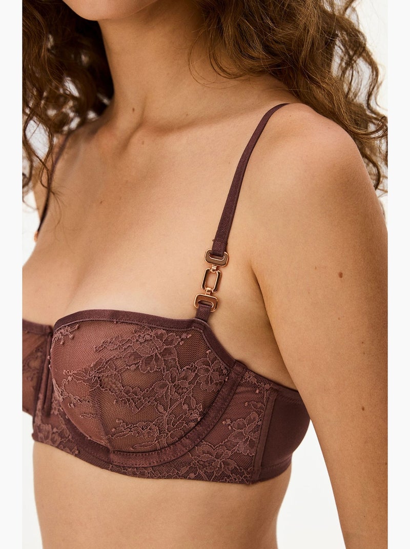 Sutiã feminino com aro penti Vermelho bordô - Kiabi