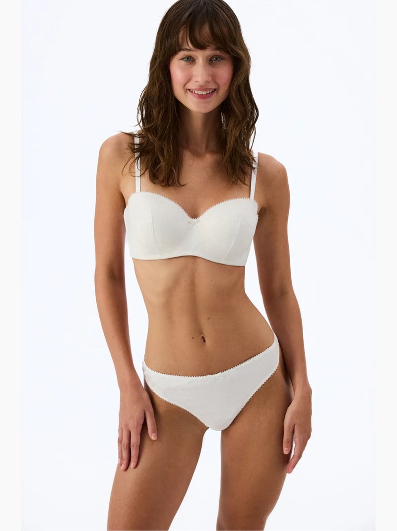 Sutiã lotus quebrado em cetim floral com bojo penti Branco - Kiabi