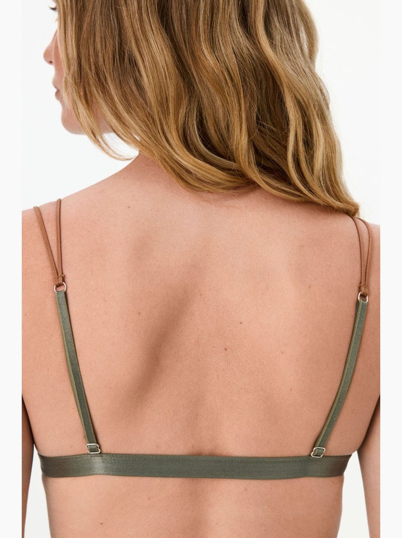 Sutiã micro feminino renda triângulo penti Verde cáqui - Kiabi