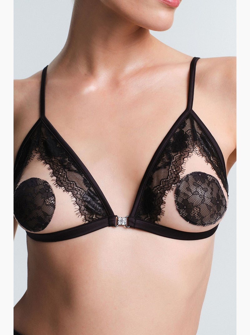 Sutiã triangular lacy feminino penti Preto - Kiabi