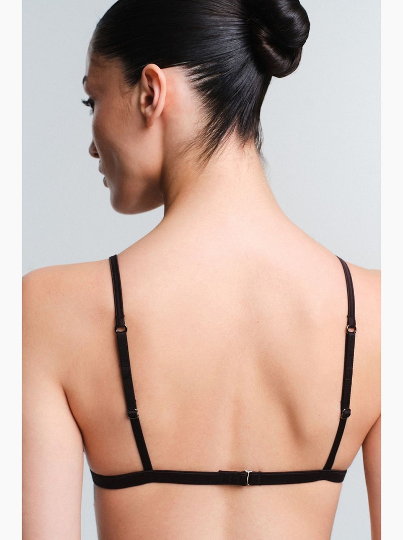 Sutiã triangular lacy feminino penti Preto - Kiabi