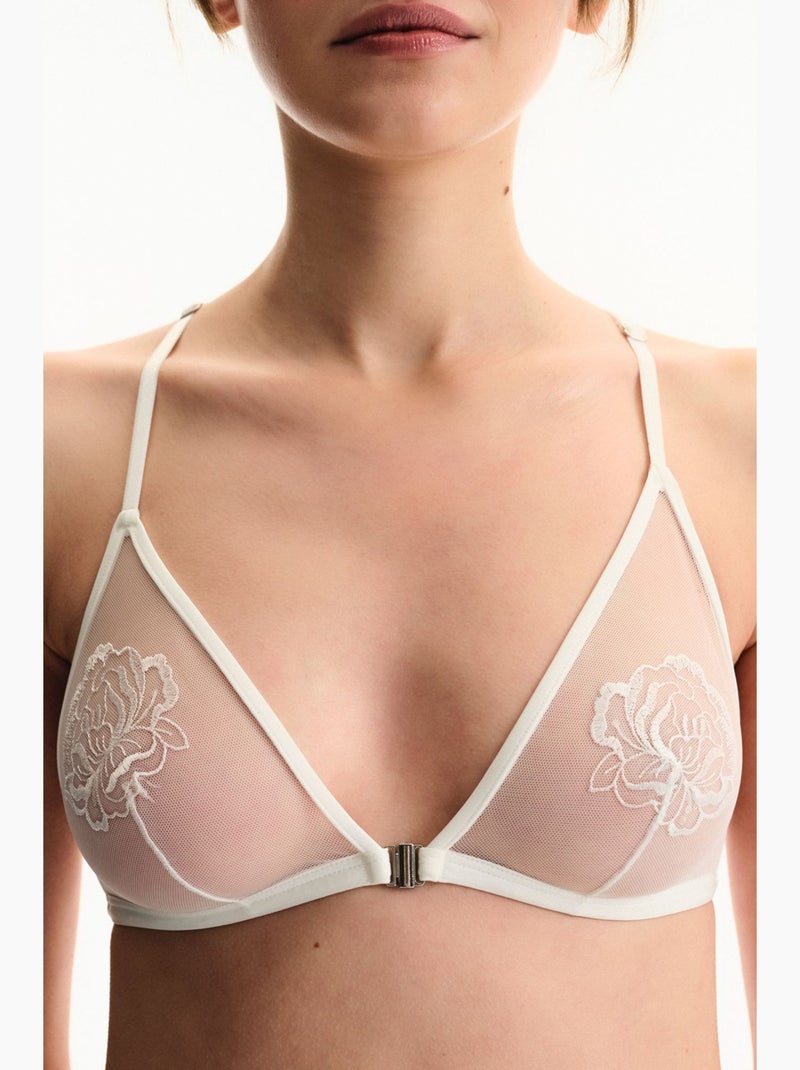 Sutiã triângulo broidery rachado penti Branco - Kiabi