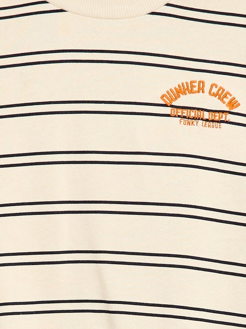 Sweat às riscas gola redonda - Kiabi