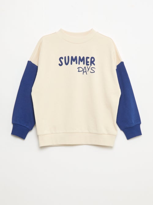 Sweat às riscas gola redonda - Kiabi