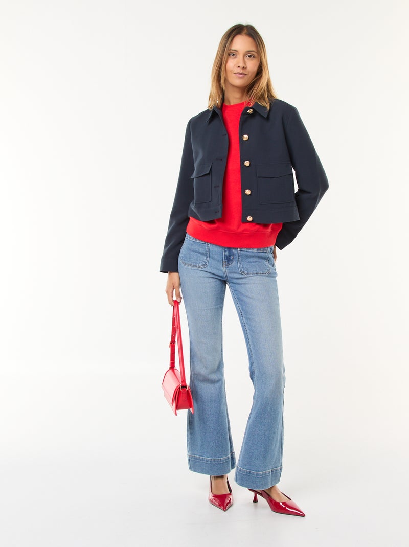 Sweat básico em french terry Vermelho - Kiabi
