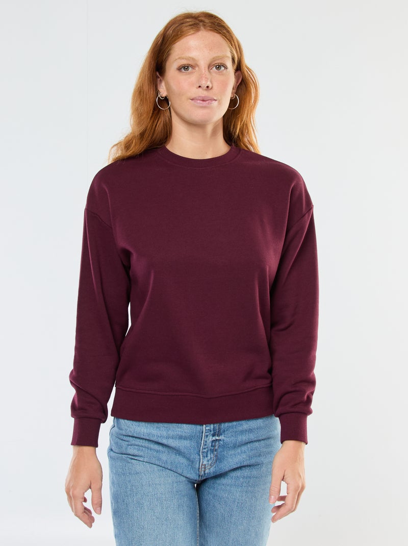 Sweat básico em french terry Vermelho - Kiabi