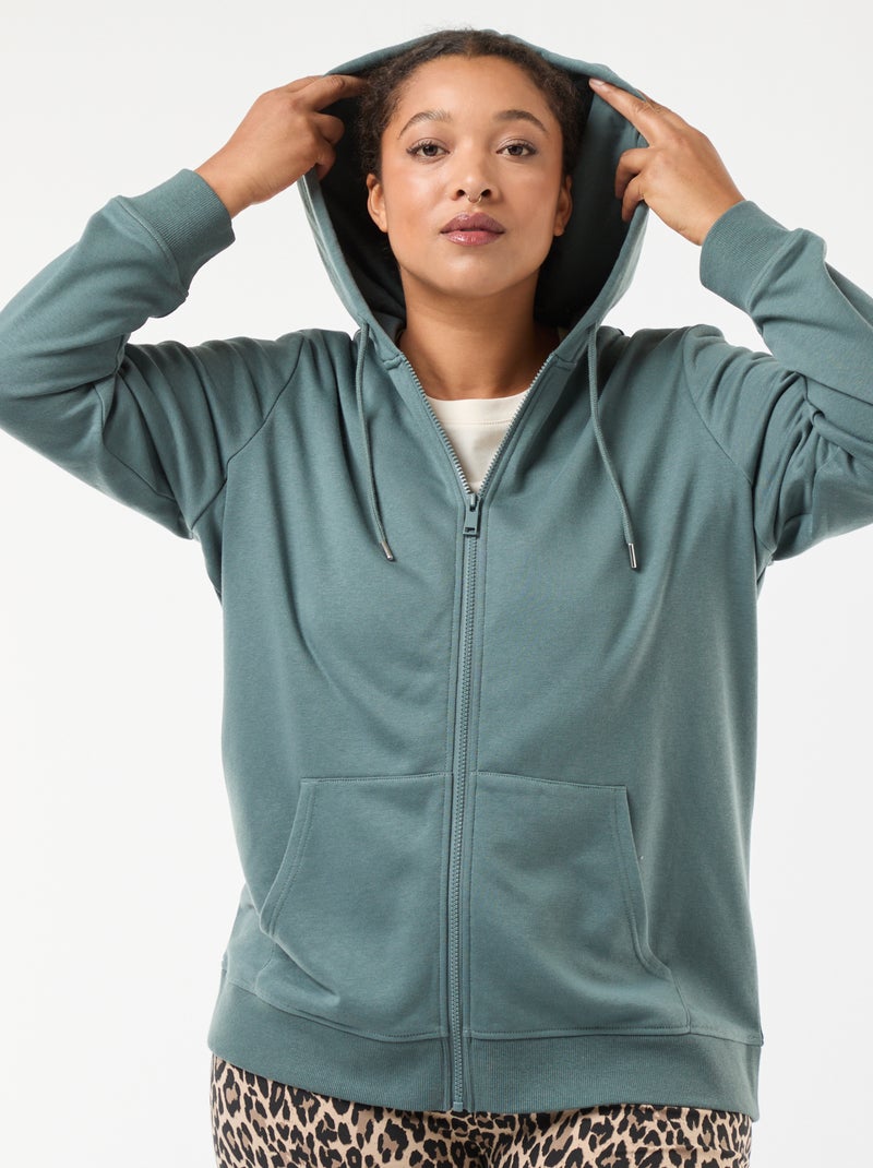 Sweat básico em moletom Azul - Kiabi